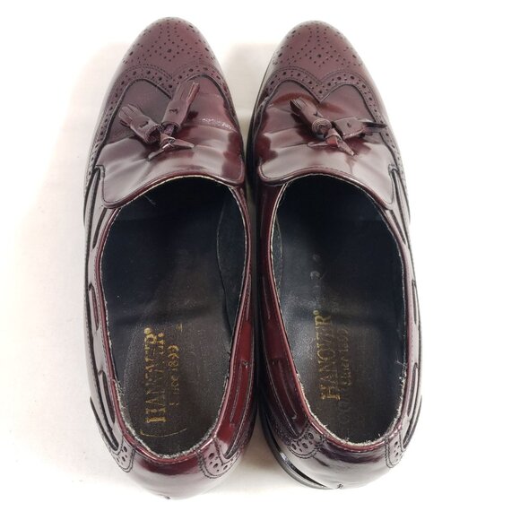 Vintage Hanover Burgundy Leather Tassel Loafers Mens Size 10 B/AA Dress Shoes - Picture 7 of 9